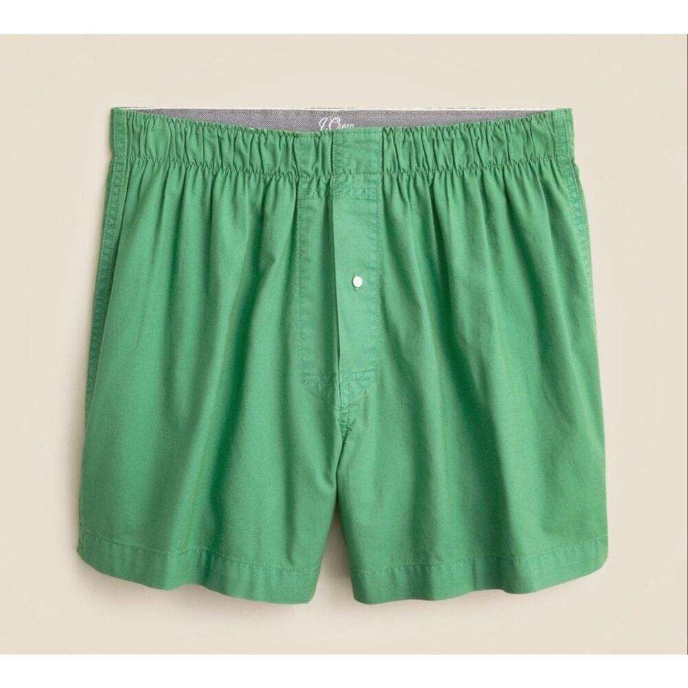 J. Crew Boxer short in garment-dyed Broken-in organic cotton oxford Green NWT si